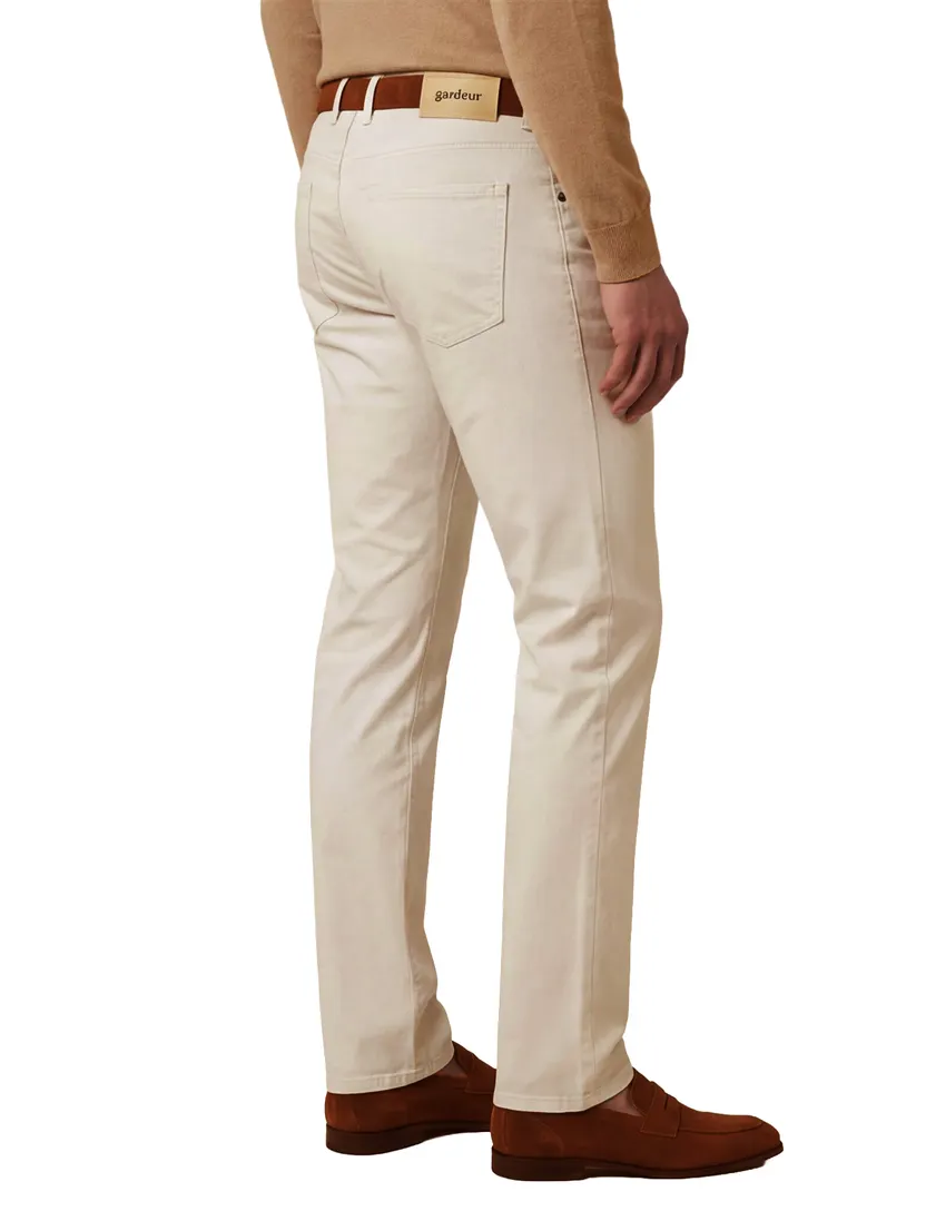 Gardeur Pantalon Bill creme katoen 5-pocket