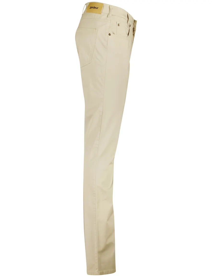 Gardeur Pantalon Bill 5-pocket creme katoen effen