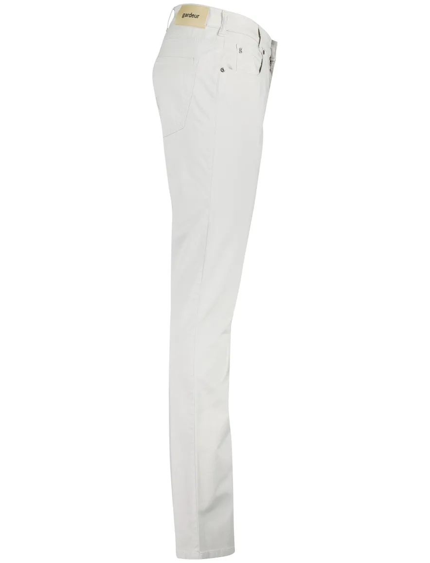 Gardeur Pantalon Bill 5-pocket wit katoen