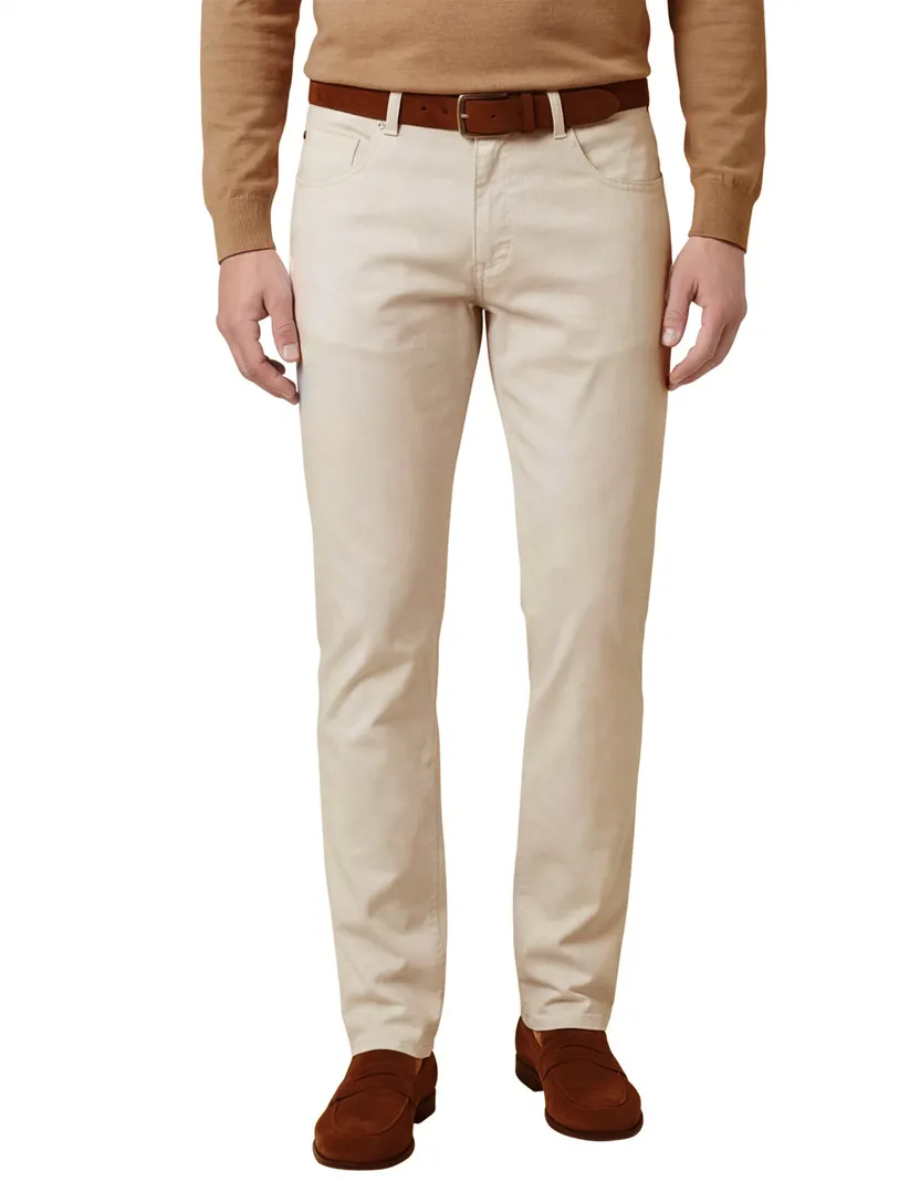 Gardeur Pantalon Bill creme katoen 5-pocket