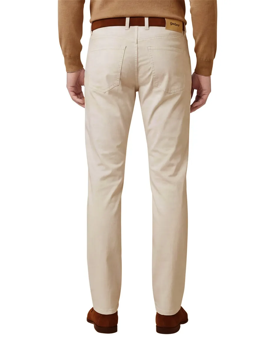 Gardeur Pantalon Bill 5-pocket creme katoen effen
