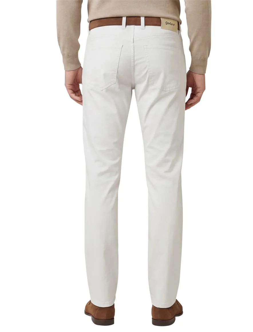 Gardeur Pantalon Bill 5-pocket wit katoen
