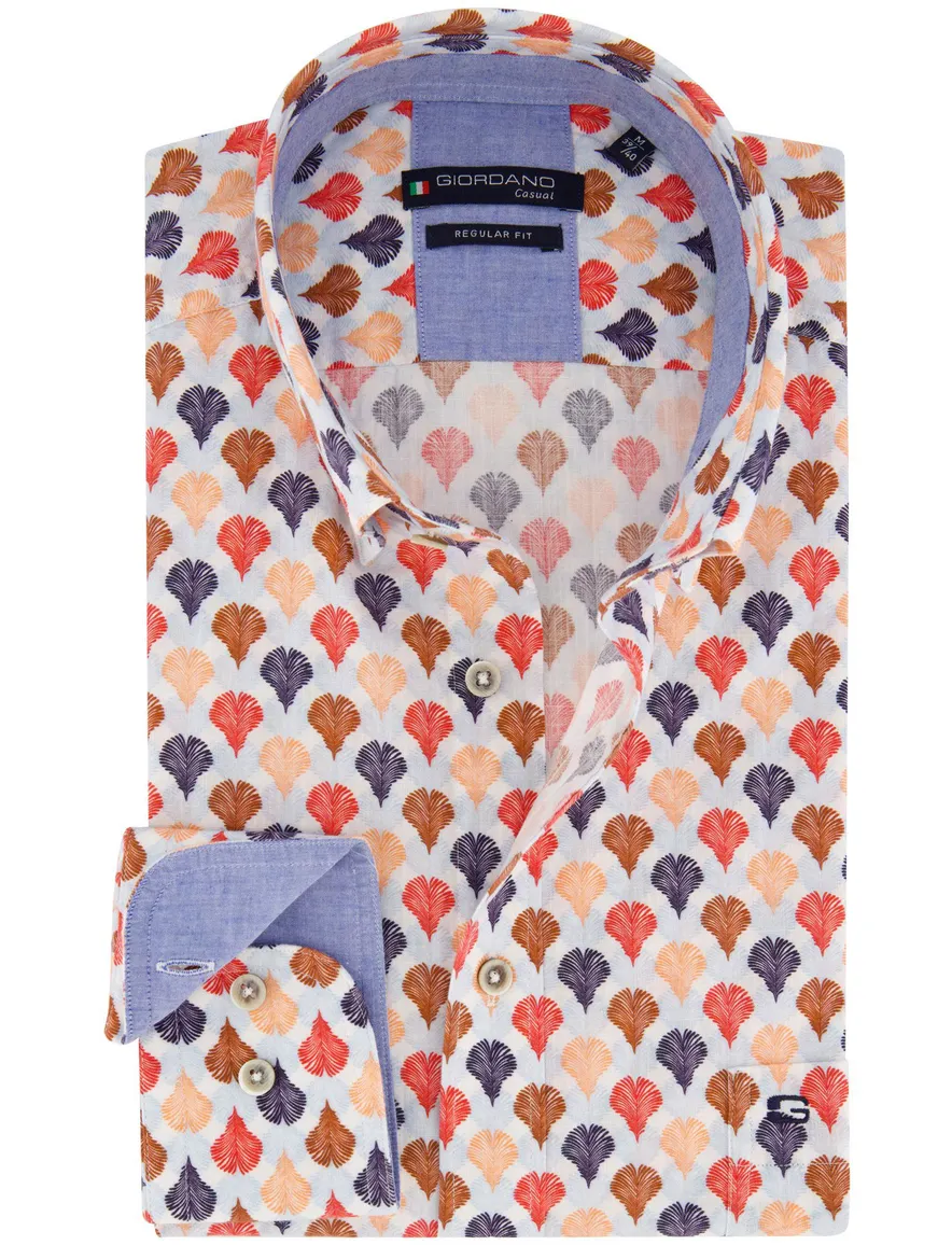 Giordano overhemd rood geprint