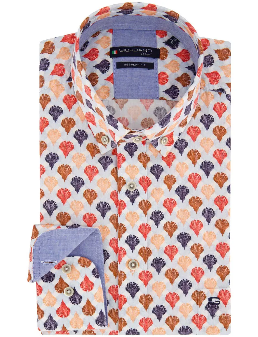 Giordano overhemd rood geprint