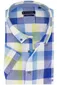 Giordano casual overhemd normale fit blauw geruit katoen korte mouw