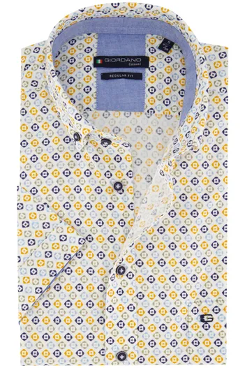 Giordano Giordano casual overhemd blauw geprint 100% katoen normale fit