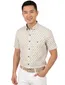 casual overhemd Giordano blauw geprint katoen normale fit