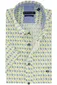 Giordano casual overhemd korte mouw normale fit groen geprint katoen