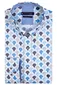 casual overhemd Giordano blauw geprint katoen normale fit