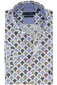 Giordano casual overhemd korte mouw normale fit blauw geprint katoen