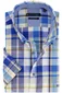 Giordano casual overhemd blauw geruit 100% katoen normale fit