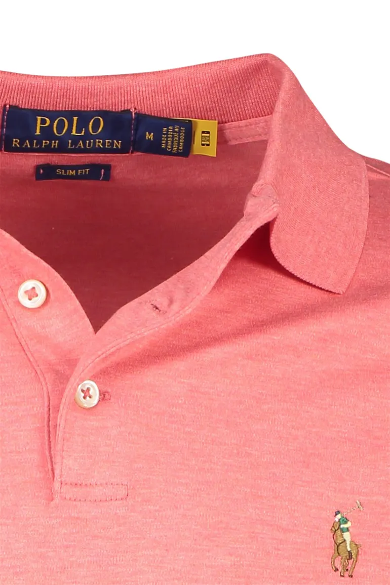 Polo Ralph Lauren polo normale fit roze effen katoen korte mouwen