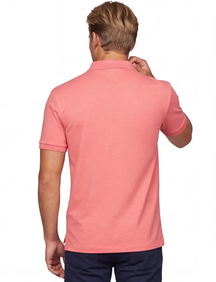 Polo Ralph Lauren polo normale fit roze effen katoen korte mouwen