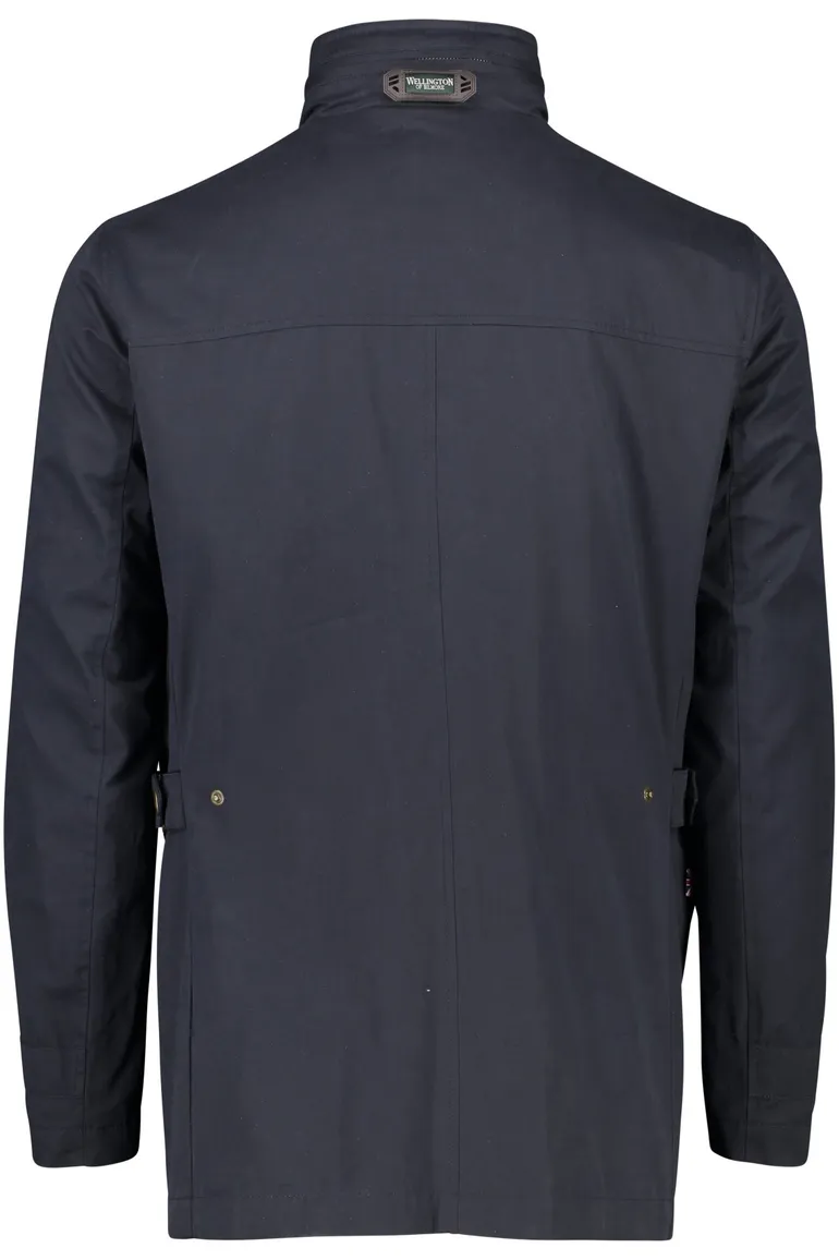 Wellington of Bilmore tussenjas donkerblauw waterafstotend effen rits + knoop normale fit