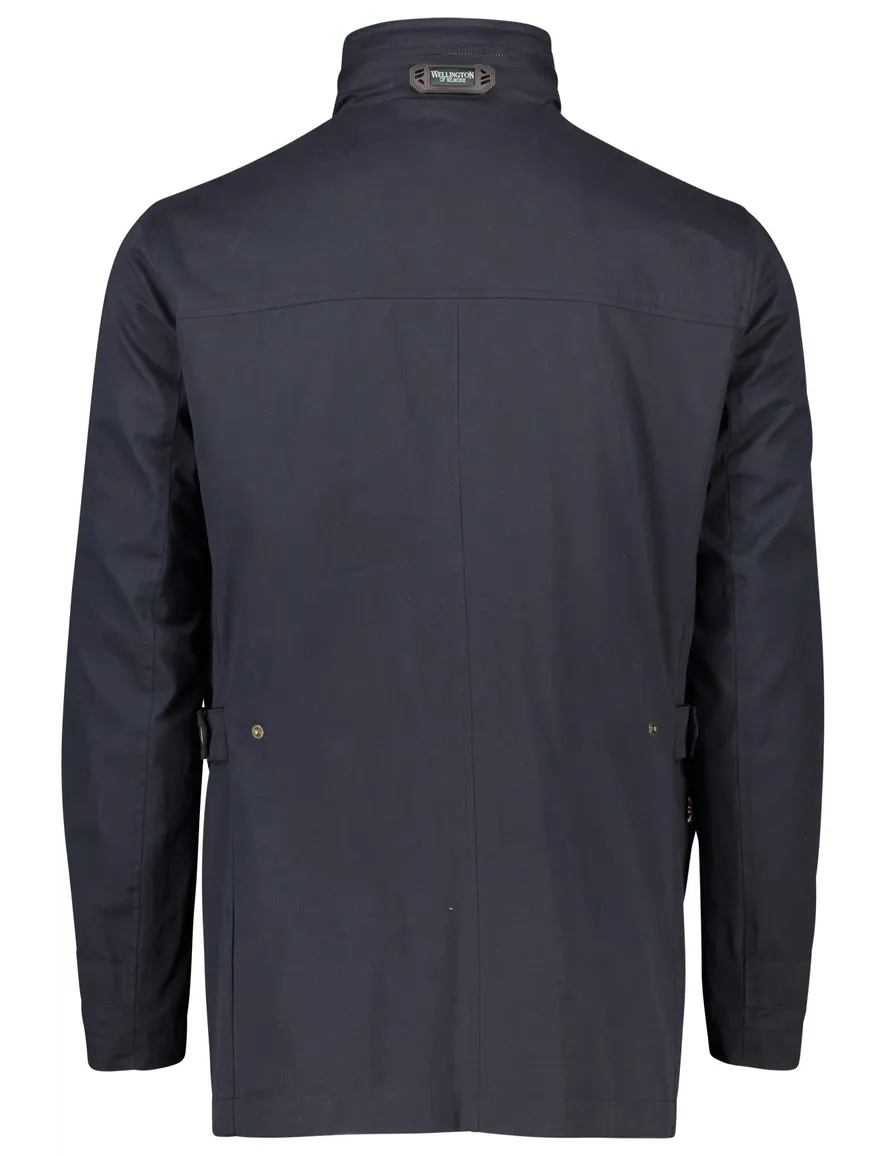 Wellington of Bilmore tussenjas donkerblauw waterafstotend effen rits + knoop normale fit