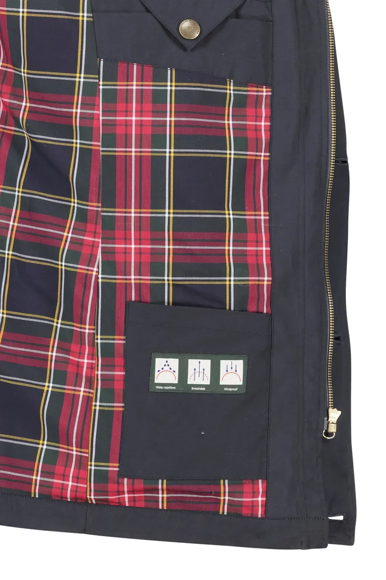 Wellington of Bilmore tussenjas donkerblauw waterafstotend effen rits + knoop normale fit