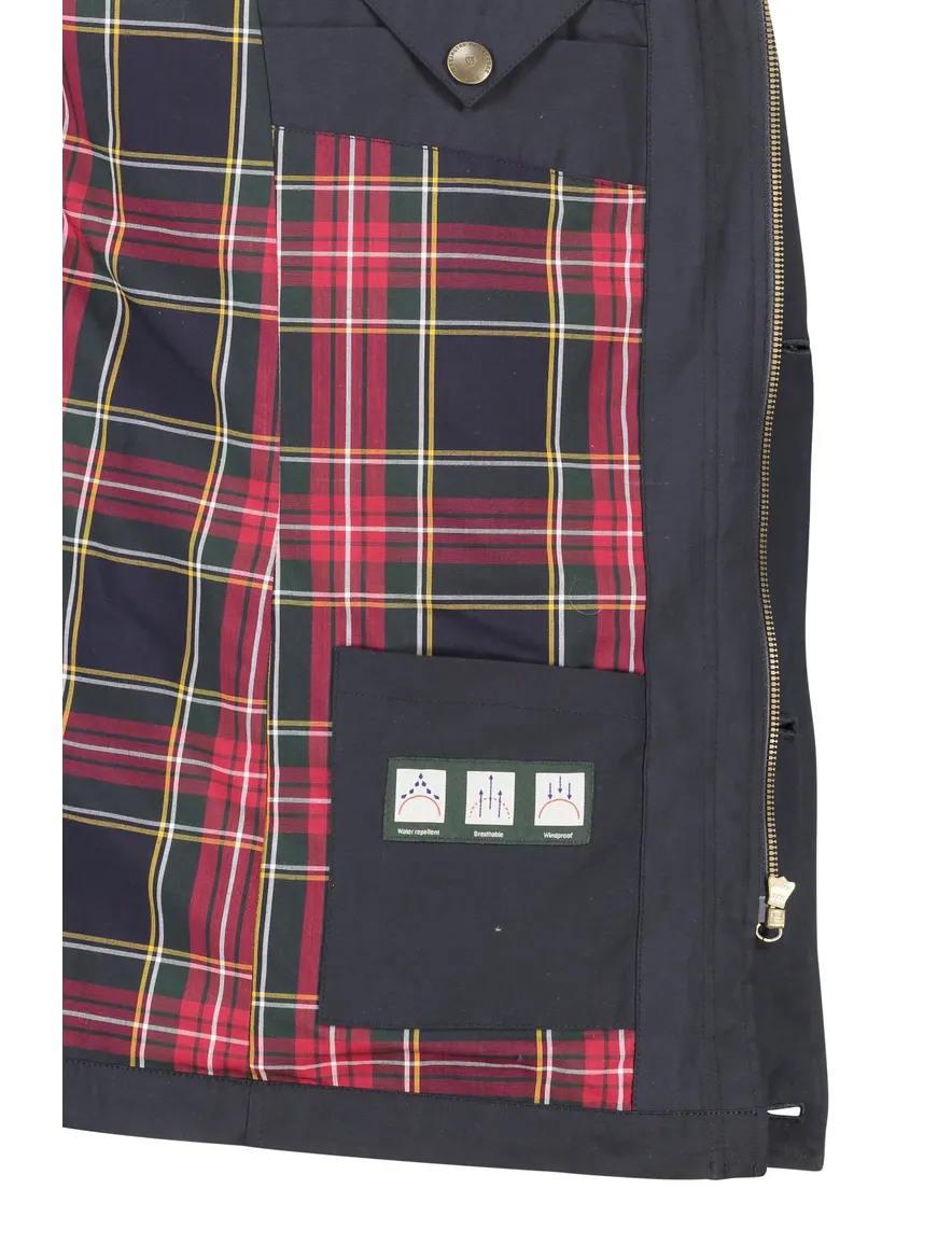 Wellington of Bilmore tussenjas donkerblauw waterafstotend effen rits + knoop normale fit