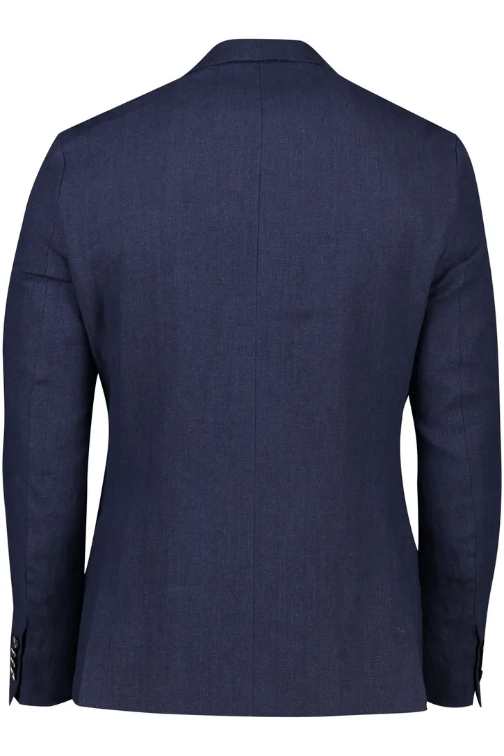 Wellington of Bilmore colbert navy effen linnen normale fit