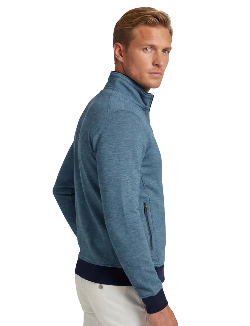 Baileys vest opstaande kraag blauw rits effen met zakken