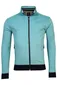 Baileys vest opstaande kraag turquoise rits effen katoen met zakken