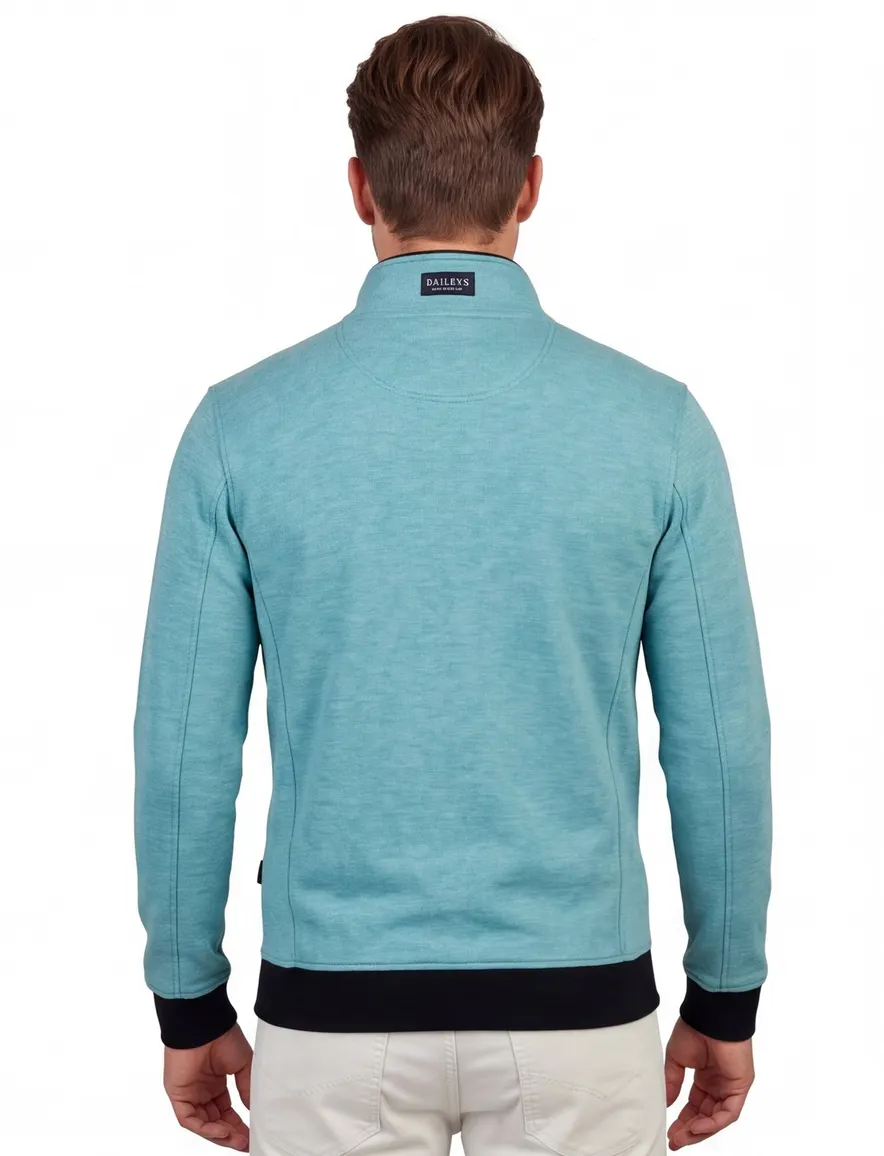 Baileys vest opstaande kraag turquoise rits effen 100% katoen