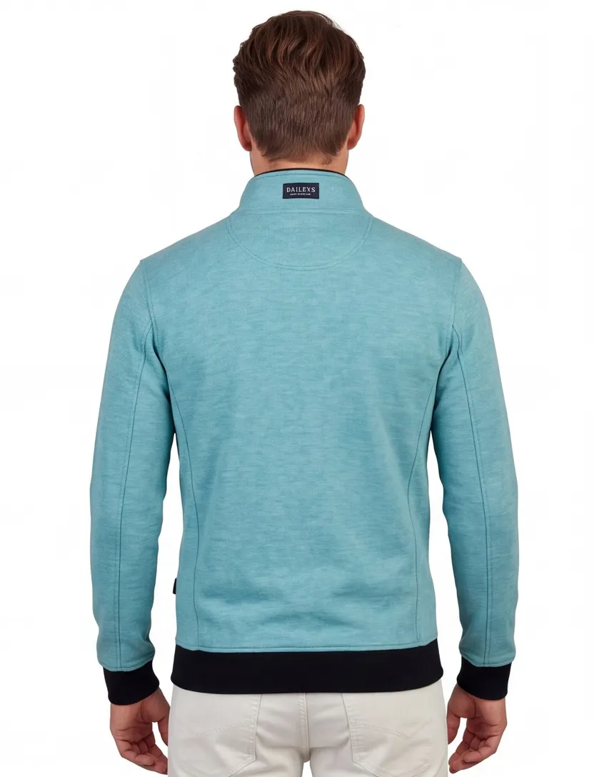 Baileys vest opstaande kraag turquoise rits effen katoen met zakken