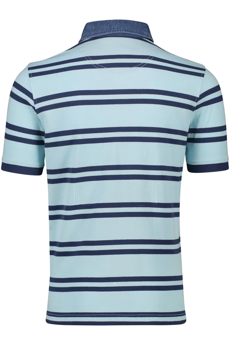 Poloshirt Baileys Pique blauw gestreept