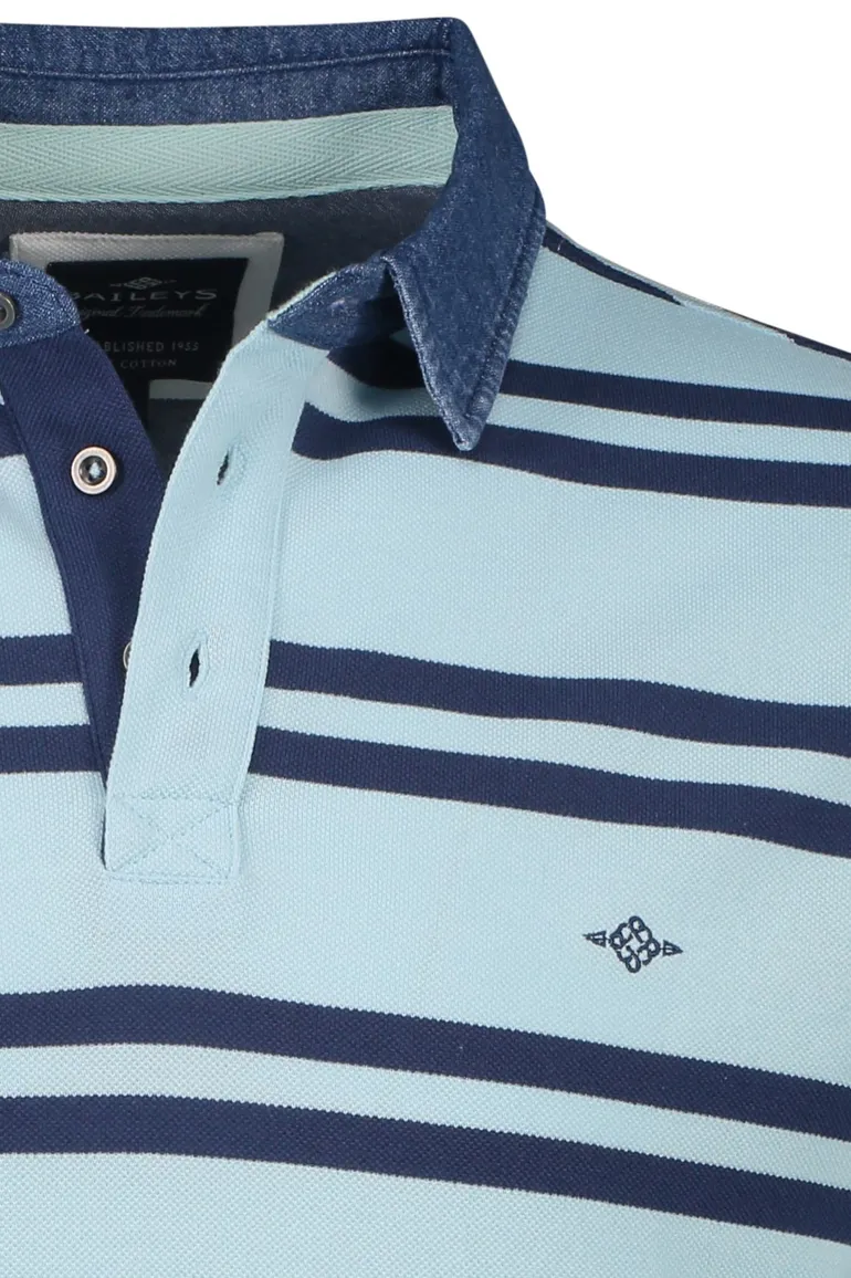 Poloshirt Baileys Pique blauw gestreept