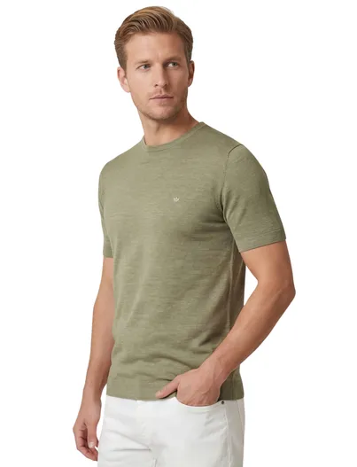 Thomas Maine T-shirt Thomas Maine groen effen korte mouw