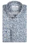 business overhemd Thomas Maine blauw geprint katoen normale fit