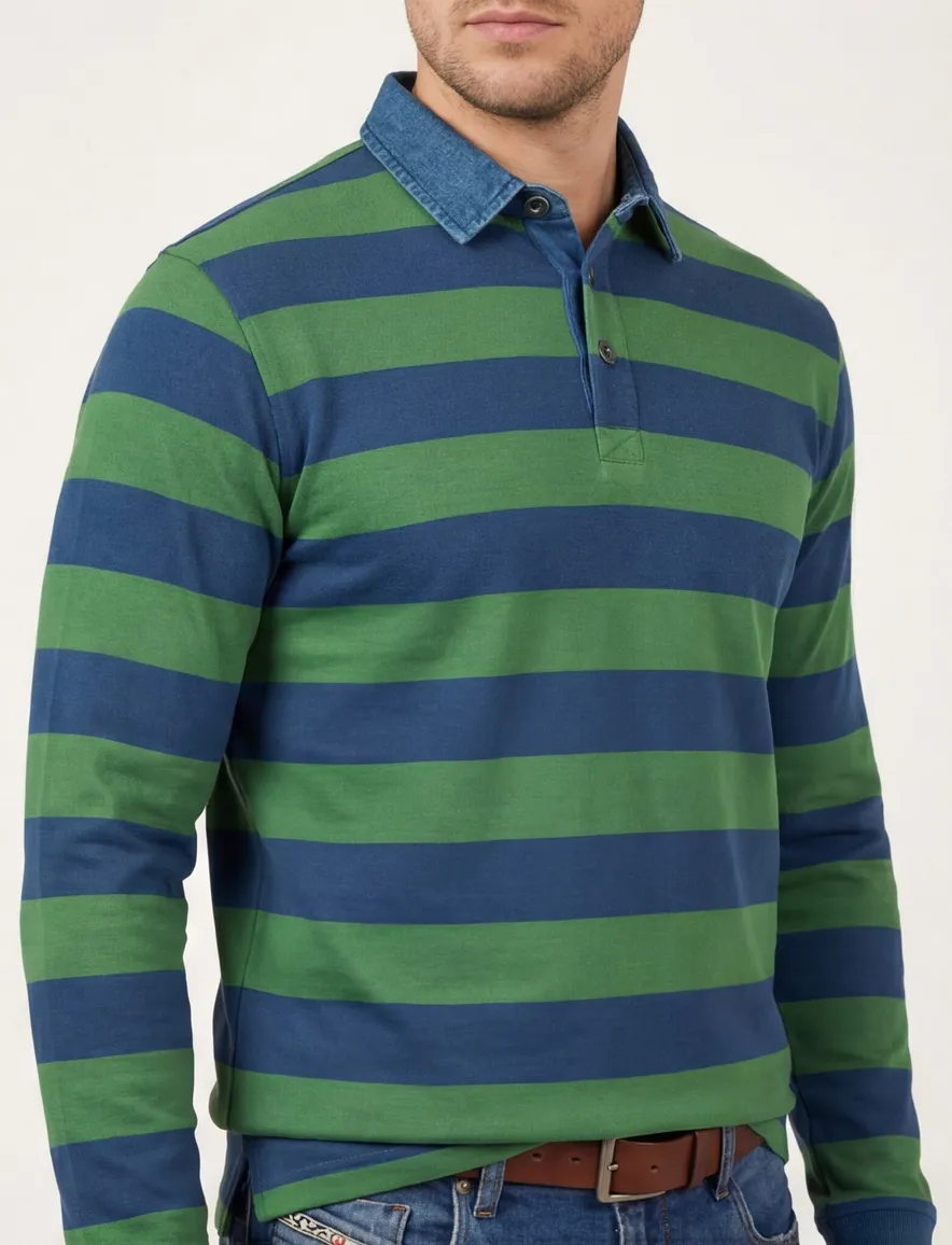 Baileys rugby blauw groen streep