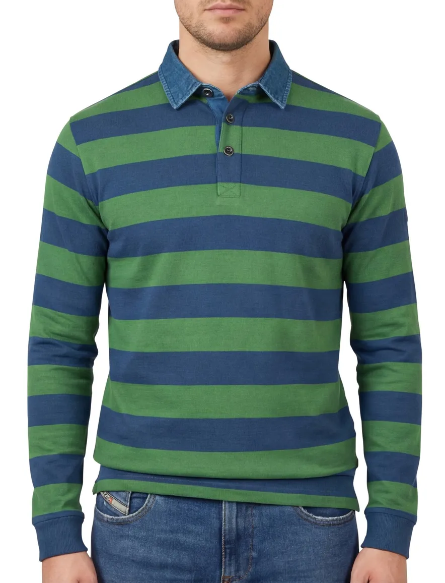 Baileys rugby blauw groen streep