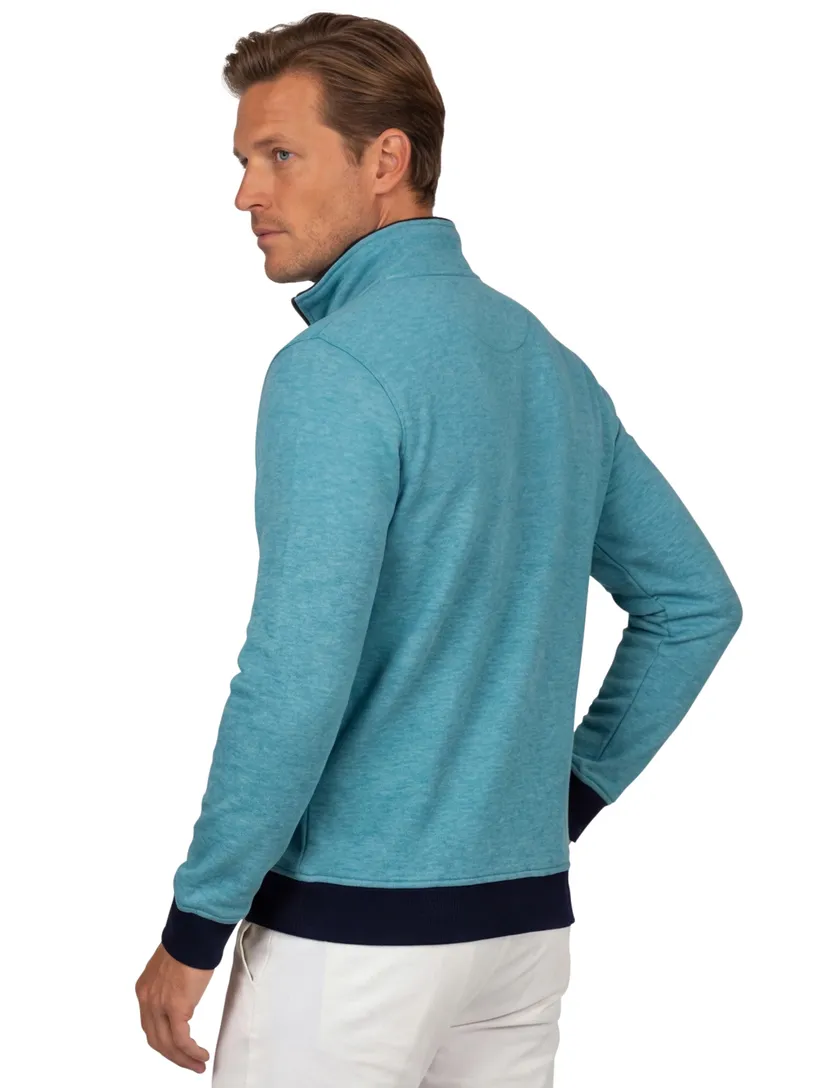 Baileys sweater turquoise katoen met rits