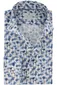 Overhemd Thomas Maine mouwlengte 7 normale fit blauw geprint katoen