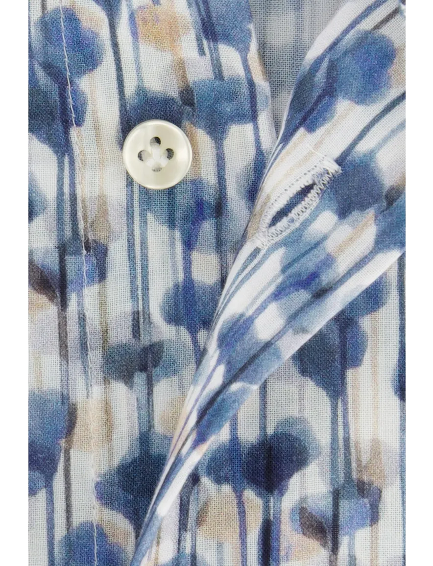 Thomas Maine overhemd blauw mouwlengte 7