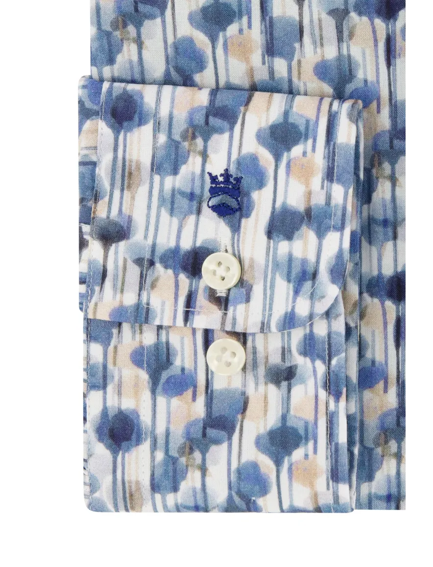 Thomas Maine overhemd blauw mouwlengte 7