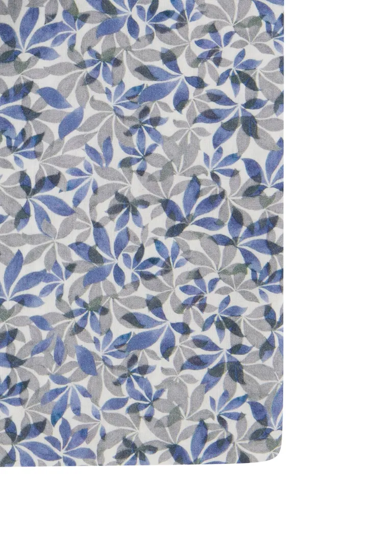 Blauw geprint Thomas Maine casual overhemd normale fit katoen