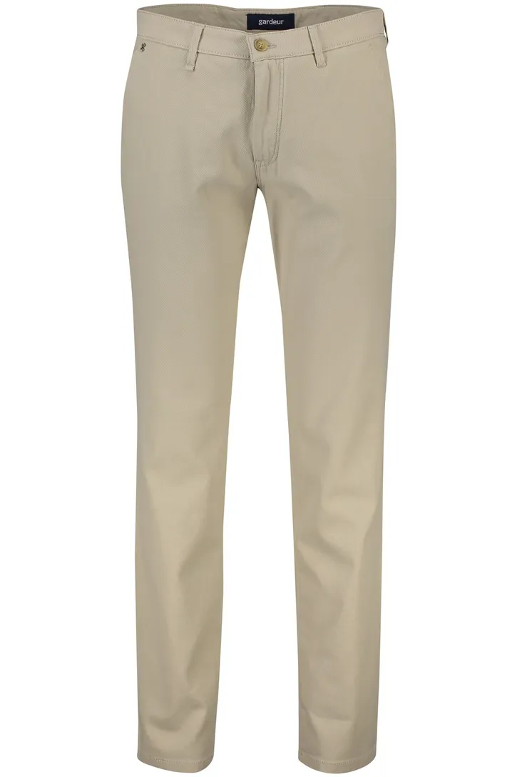 Gardeur Benito broek beige effen katoen