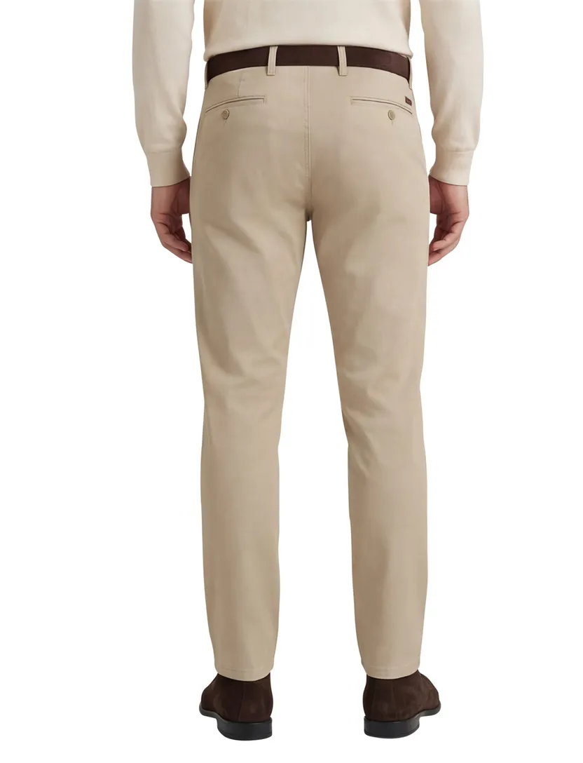 Gardeur Benito broek beige effen katoen