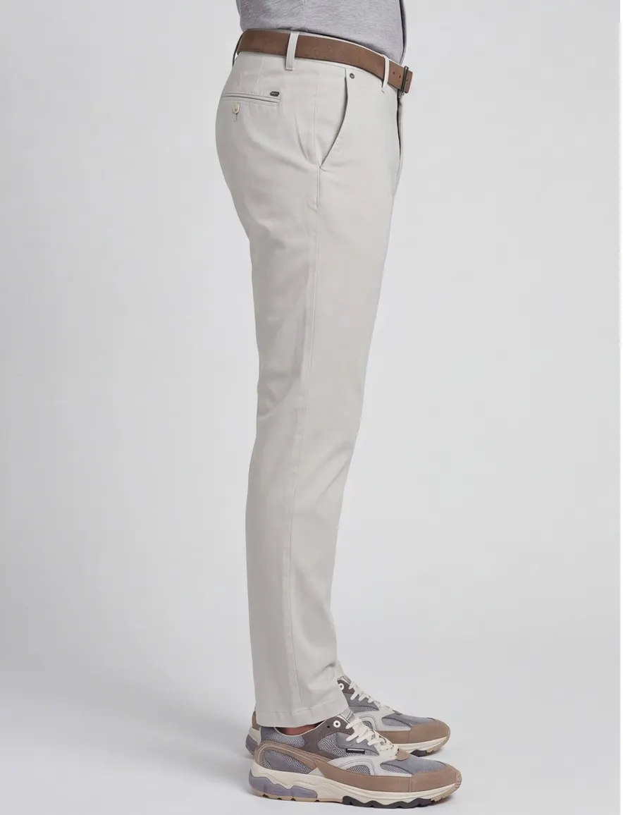 Gardeur broek gebroken wit effen chino
