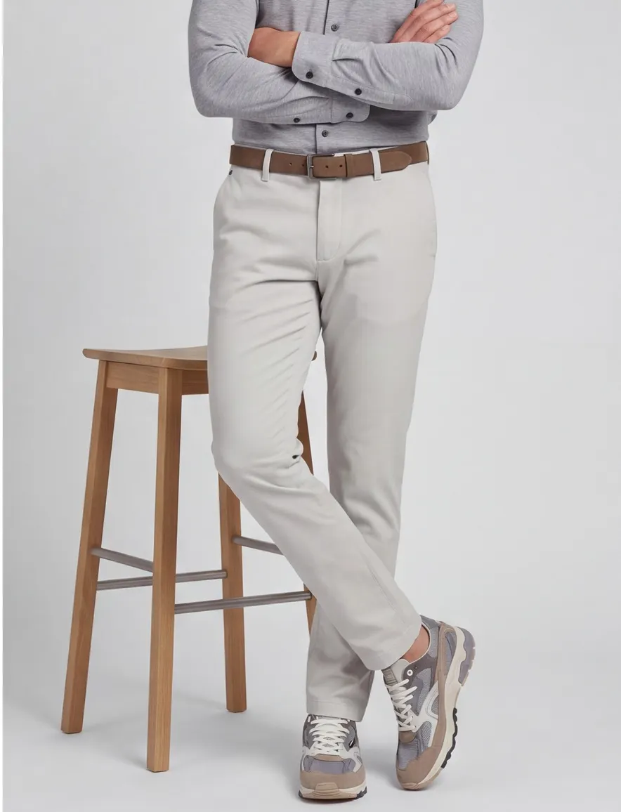 Gardeur broek gebroken wit effen chino