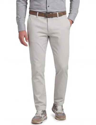 Gardeur Gardeur broek gebroken wit effen chino
