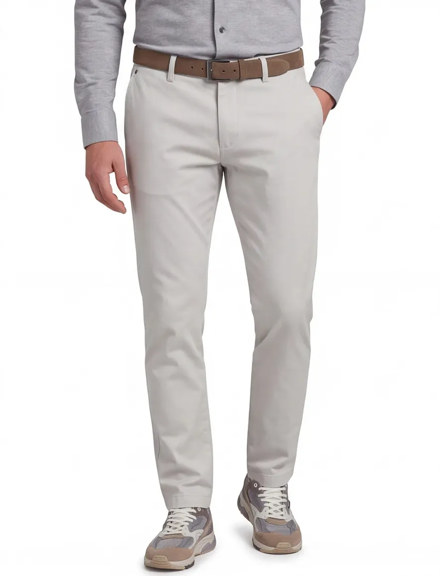 Gardeur broek gebroken wit effen chino