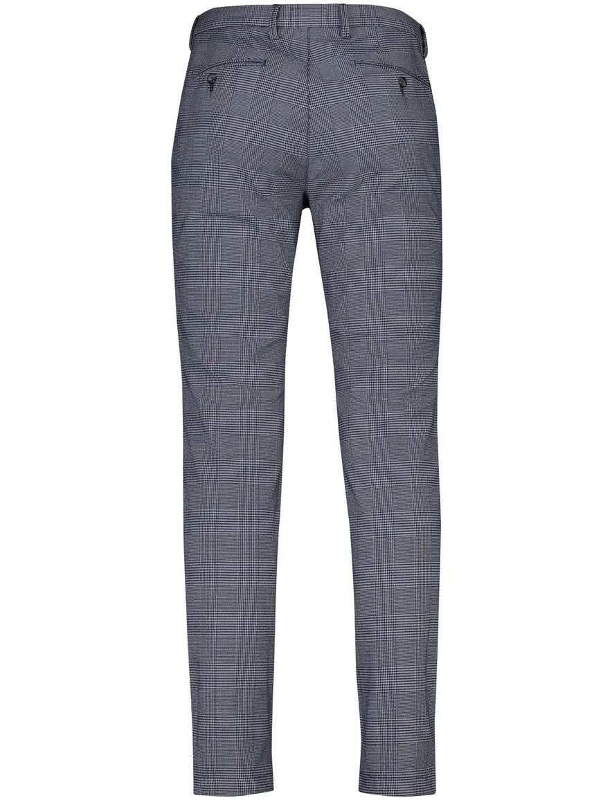 Gardeur broek chino blauw geruit katoen