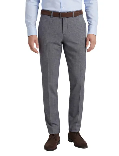 Gardeur Gardeur broek chino blauw geruit katoen
