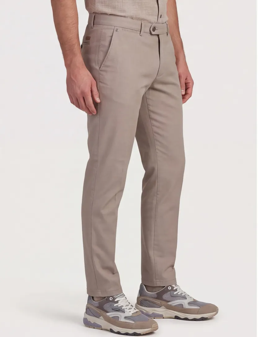 Gardeur Sonny broek bruin effen katoen slim fit