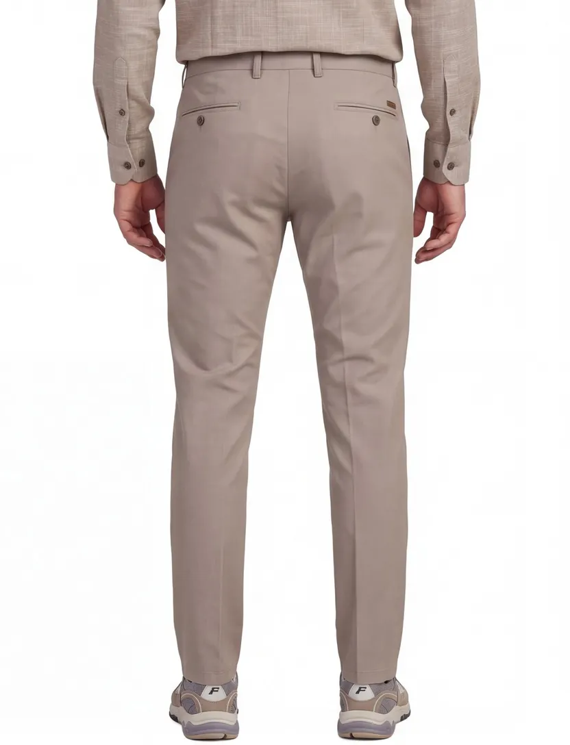 Gardeur Sonny broek bruin effen katoen slim fit