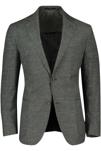 Dressler Dressler colbert donkergroen Shaped fit gemêleerd slim fit