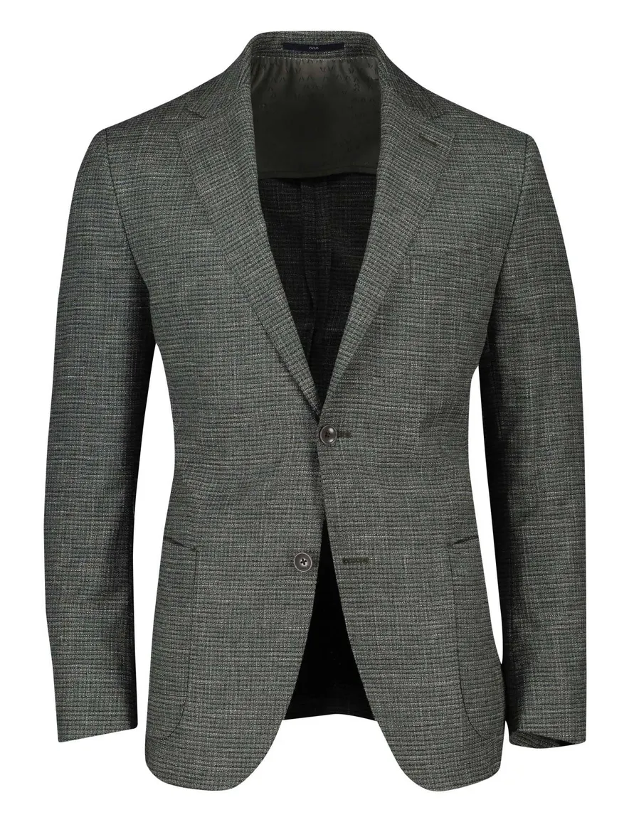 Dressler colbert donkergroen Shaped fit gemêleerd slim fit