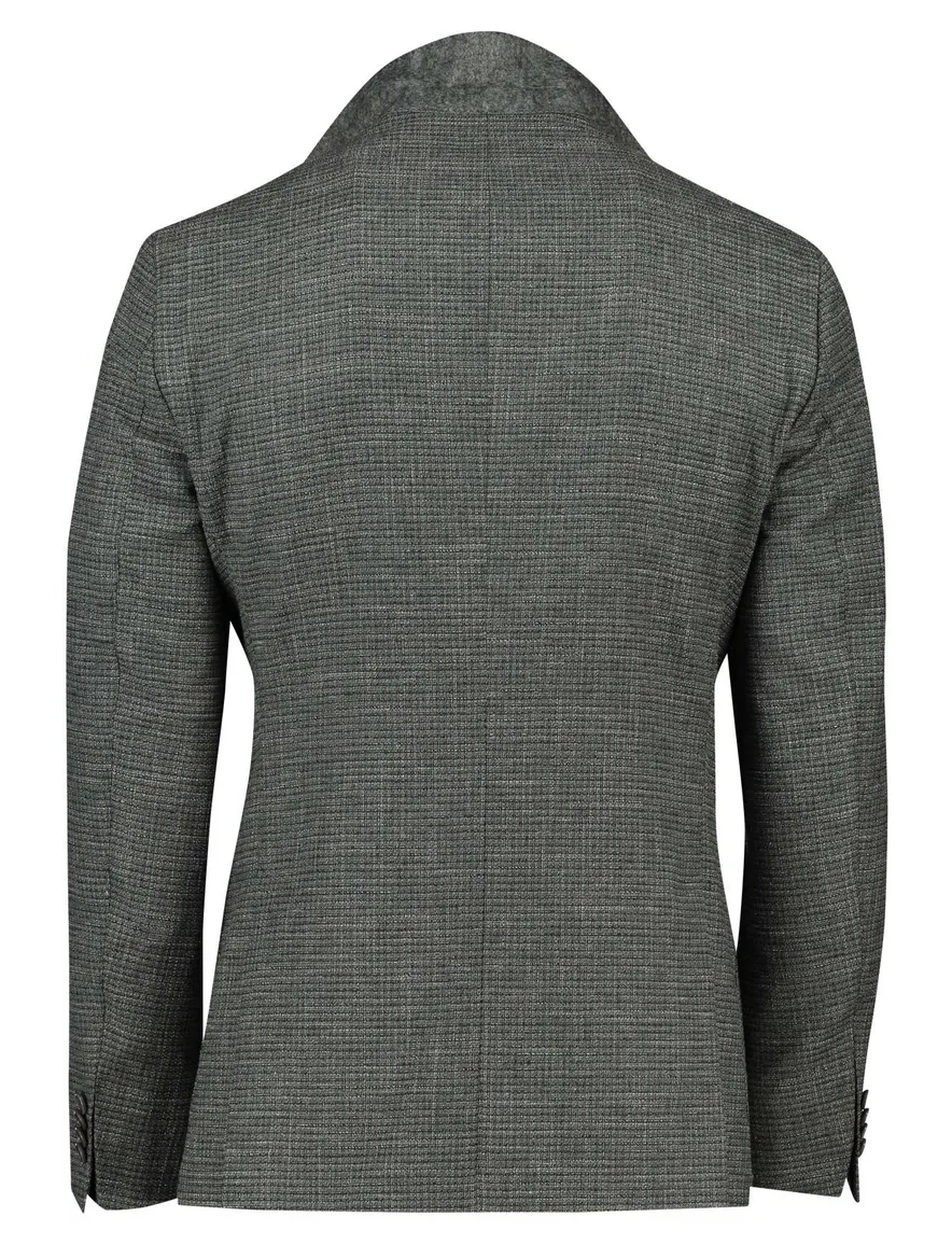 Dressler colbert donkergroen Shaped fit gemêleerd slim fit